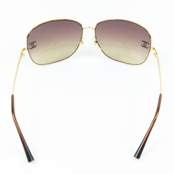 Authentic CHANEL CC Logo Gold Plated Vintage Gradient Tinted Lens Sunglasses Y2K - Picture 6 of 10